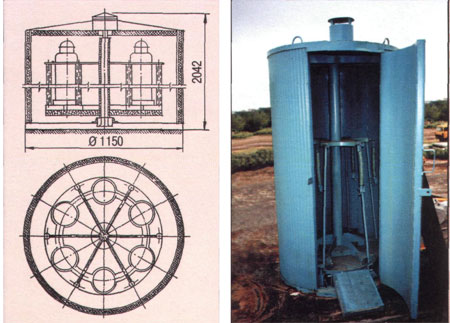 Шкаф для баллонов с газом (ацетилен + кислород)